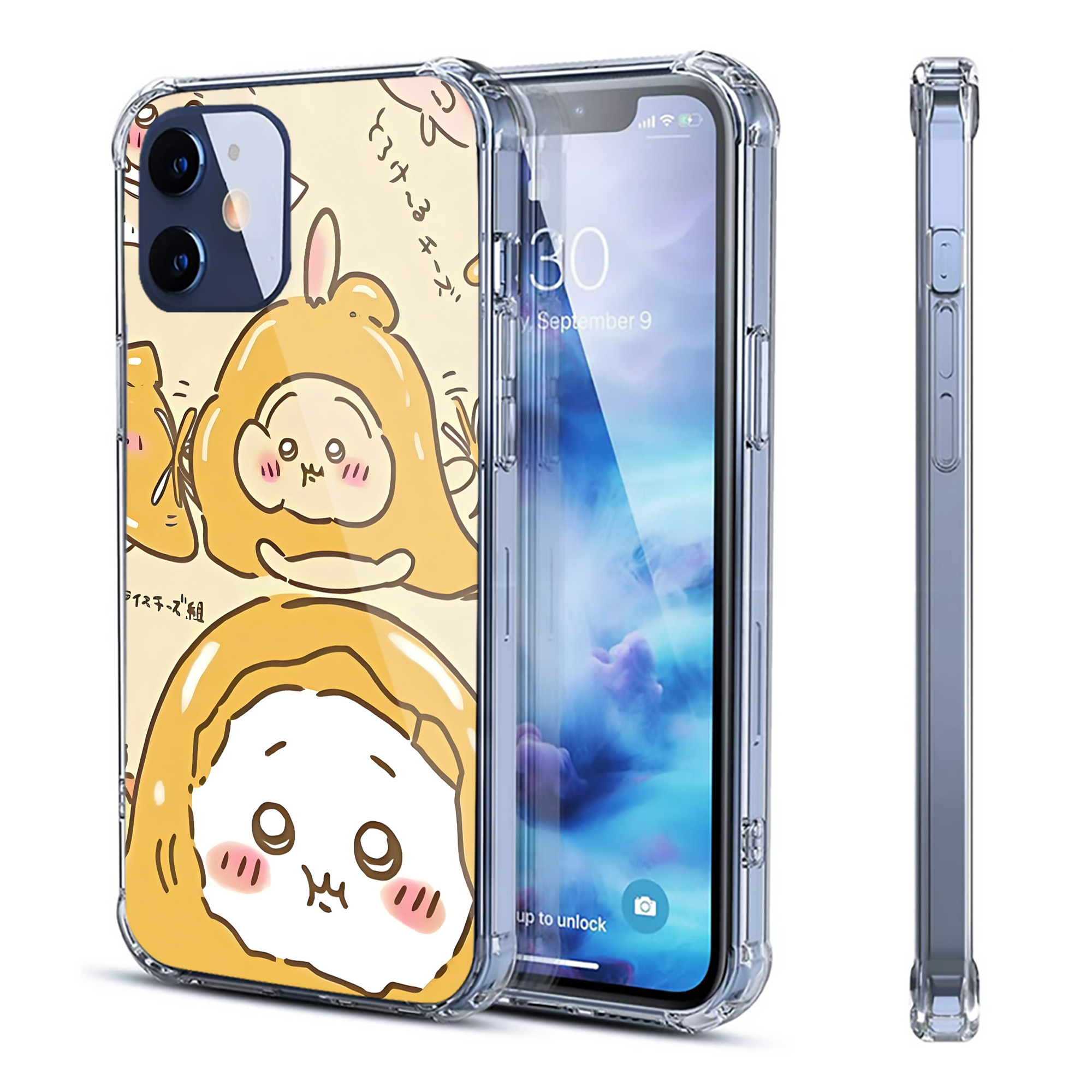 （画像用） ちいかわ Chii-kawa 【iPhone 12シリーズ対応】透明スマホケース（クリアソフトケース）